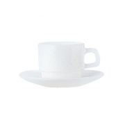 Plain White Opalware Cup Stackable Glass 25cl