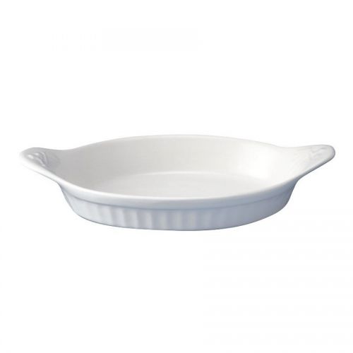 Cookware Dish Eared Oval White Stackable 34.5cm