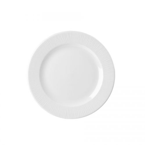 Bamboo Footed Plate White 10.25 inch 26.1cm