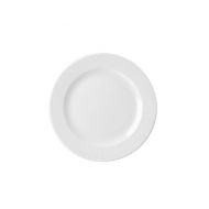 Bamboo Footed Plate White 9.125 inch 23.4cm
