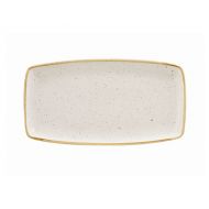 Stonecast White X Squared Oblong Plate 13.75 inch