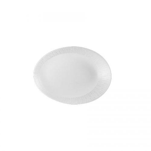 Orb Bamboo Oval Plate 34.6 x 26.3 x 5cm White