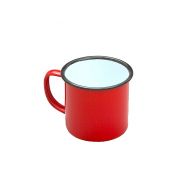 Enamel Red Mug With Black Rim 8cm