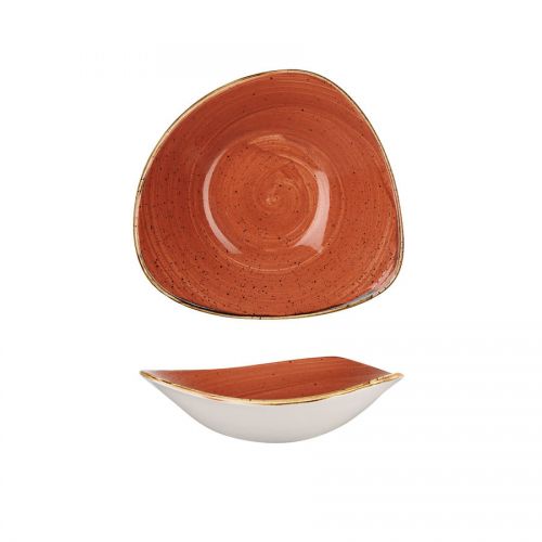 Stonecast Spiced Orange Triangular Bowl 23.5cm