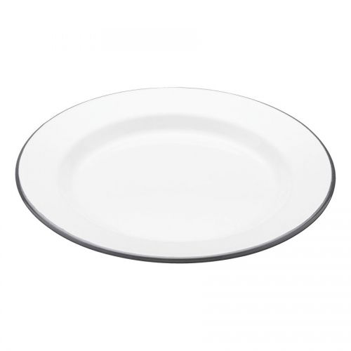 Living Nostalgia Enamel Plate - White/Grey