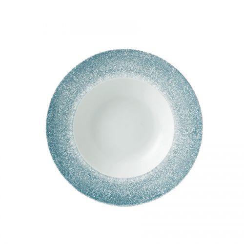 Topaz Blue Wide Rim Bowl 9inch