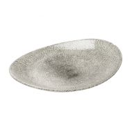 Raku Quartz Black Oval Coupe Plate 12 Inch