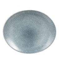 Raku Topaz Blue Oval Coupe Plate