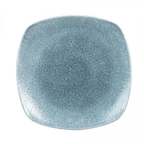 Raku Topaz Blue Square Plate 10 inch