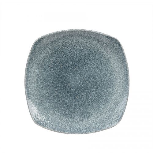 Raku Topaz Blue Square Plate 8.5 inch