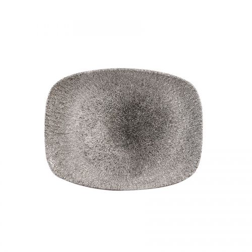 Raku Quartz Black Chefs' Oblong Plate No. 7