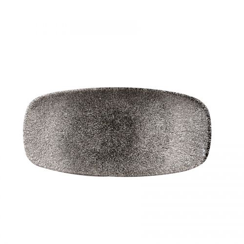 Raku Quartz Black Chefs' Oblong Plate No. 2