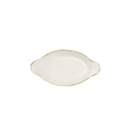 Stonecast Barley White Small Oval Eared Dish