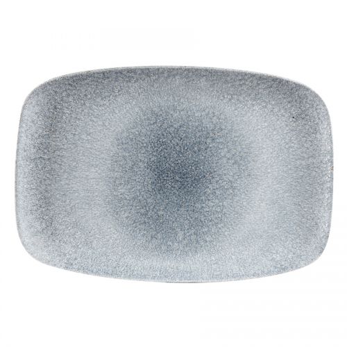 Raku Topaz Blue Oblong Platter 13.5 X 9.1inch