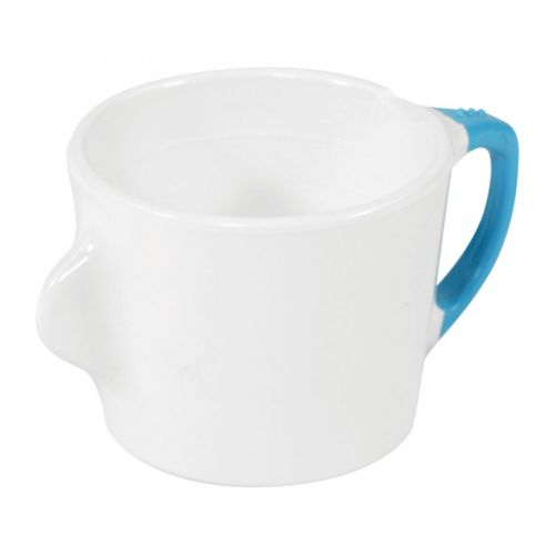 Omni White Cup with Blue Handle 130x90x70mm 200ml