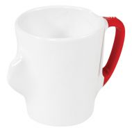 Omni White Mug with Red Handle 130x90x100mm 300ml