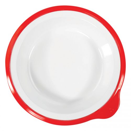 Omni White Small Deep Plate w/Red Rim180x170x35mm