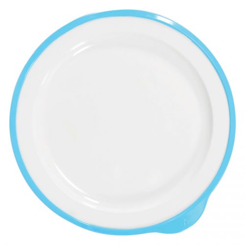 Omni White Large Low Plate w/Blue Rim 240x230x20mm