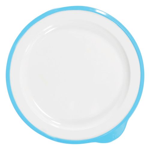 Omni White Large Low Plate w/Blue Rim 240x230x20mm