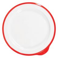 Omni White Large Low Plate w/Red Rim 240x230x20mm