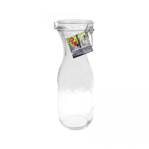 Glass Carafe Resealable Silicone Seal 1 Litre