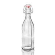 Glacial Costolata Glass Bottle With Swing Top Lid 500ml