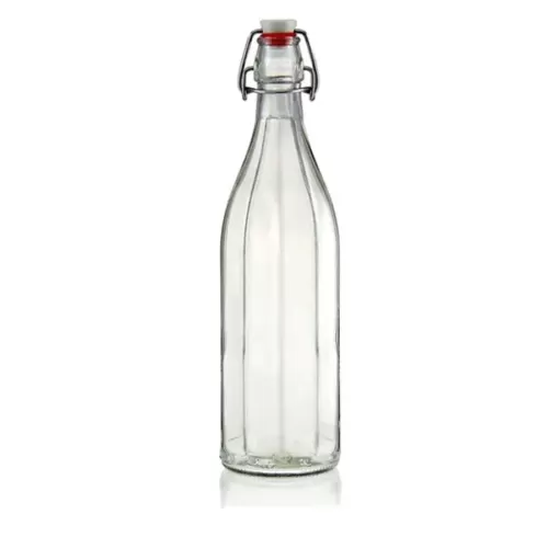 Glacial Costolata Glass Bottle With Swing Top Lid 1000ml