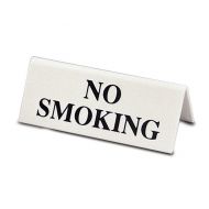 Tent Table Sign Black On White No Smoking