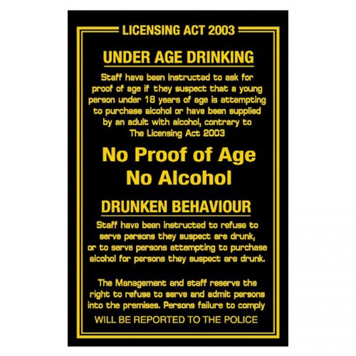 Sign - Under Age Drinking