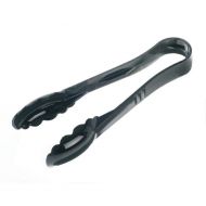 Scalloped Tongs Black Polycarbonate 23cm