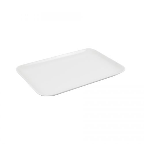 Tray White Melamine Oblong 16 x 24cm