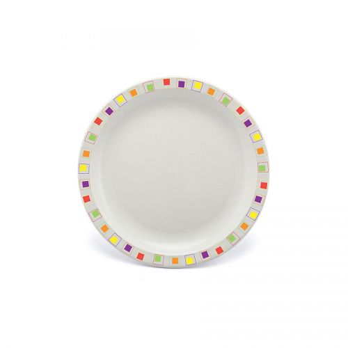 Duo Plate Narrow Rim Abstract Multi 17cm Poly