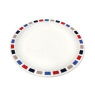 Rectangles 17cm Plate - Red; Blue & Grey