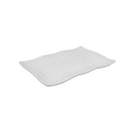 Wavy Platter White Melamine Oblong 30x21x4cm