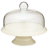 Classic Collection Ceramic Cake Stand & Glass Dome