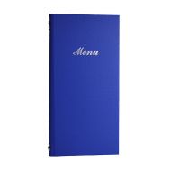 2/3rd A4 Buckram menu 4 card Blue 31.5 x 15.5cm