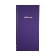 2/3rd A4 Buckram menu 4 card Purple 31.5x15.5cm