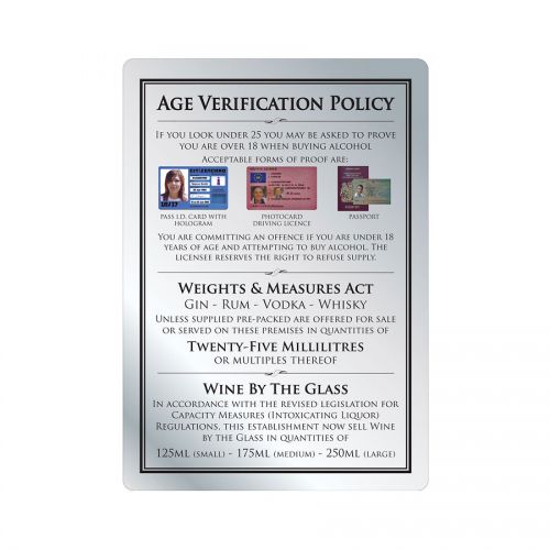 Age/Weights & Measures 25ml Sign Silver