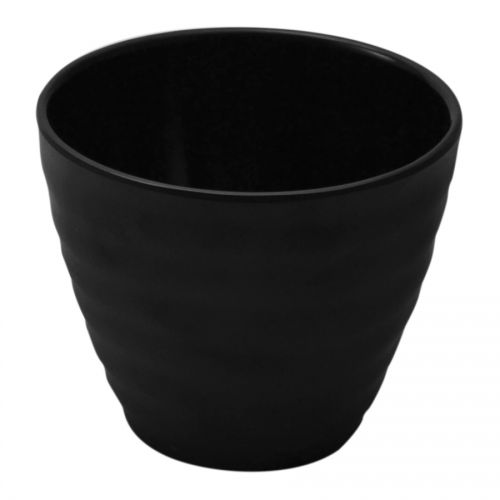 Black Melamine Rippled Pot 35cl