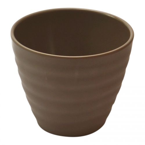 Stone Melamine Rippled Pot 35cl