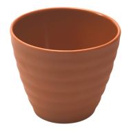 Terracotta Melamine Rippled Pot 35cl