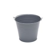 French Grey Colour Galvanised Metal Bucket 18cm