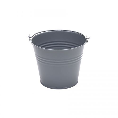 French Grey Colour Galvanised Metal Bucket 18cm