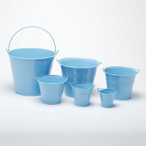 Metal Bucket 15cm Pale Blue