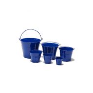 Navy Blue Metal Bucket 15cm Dia x 12.5cm H