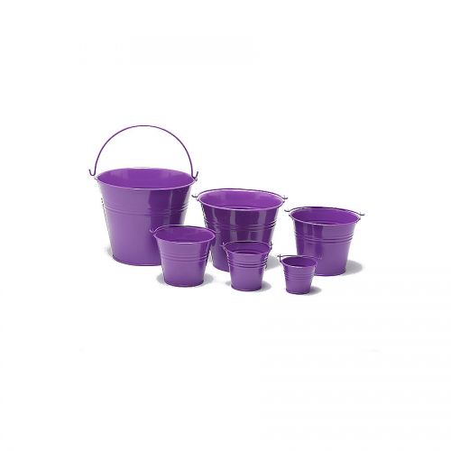 Mid Purple Metal Bucket 15cm Dia x 12.5cm H