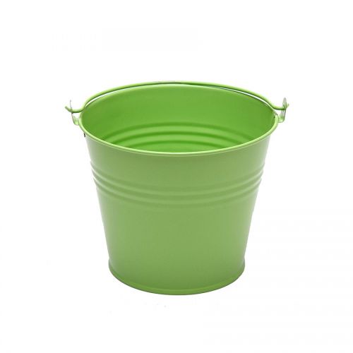 Metal Galvanised Bucket Lime Green Colour 7cm Height