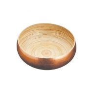 Copper Finish Bamboo Serving Bowl 26cm