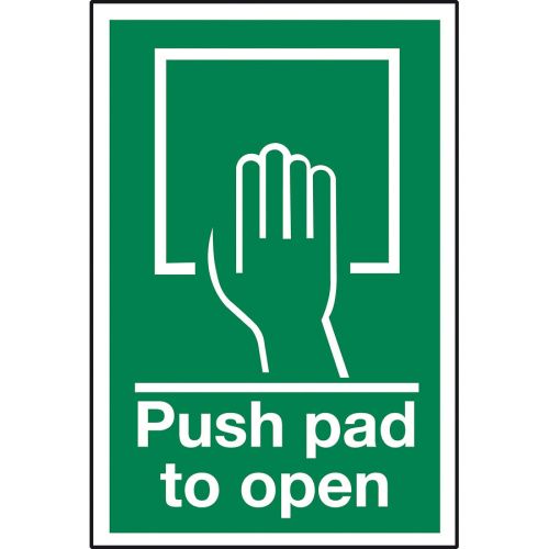 Push Pad to Open Sign