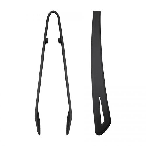 Utensil Black Silicone Tongs